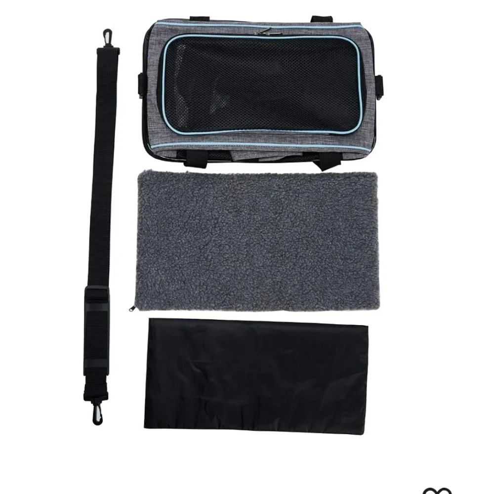 Gray Portable Pet Carrier Bag for Dogs & Cats
